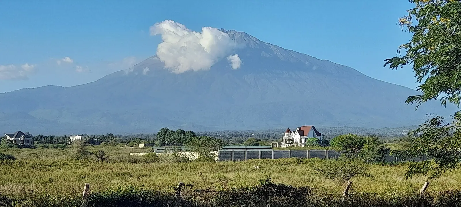Mount Meru rising above the plains near Arusha
