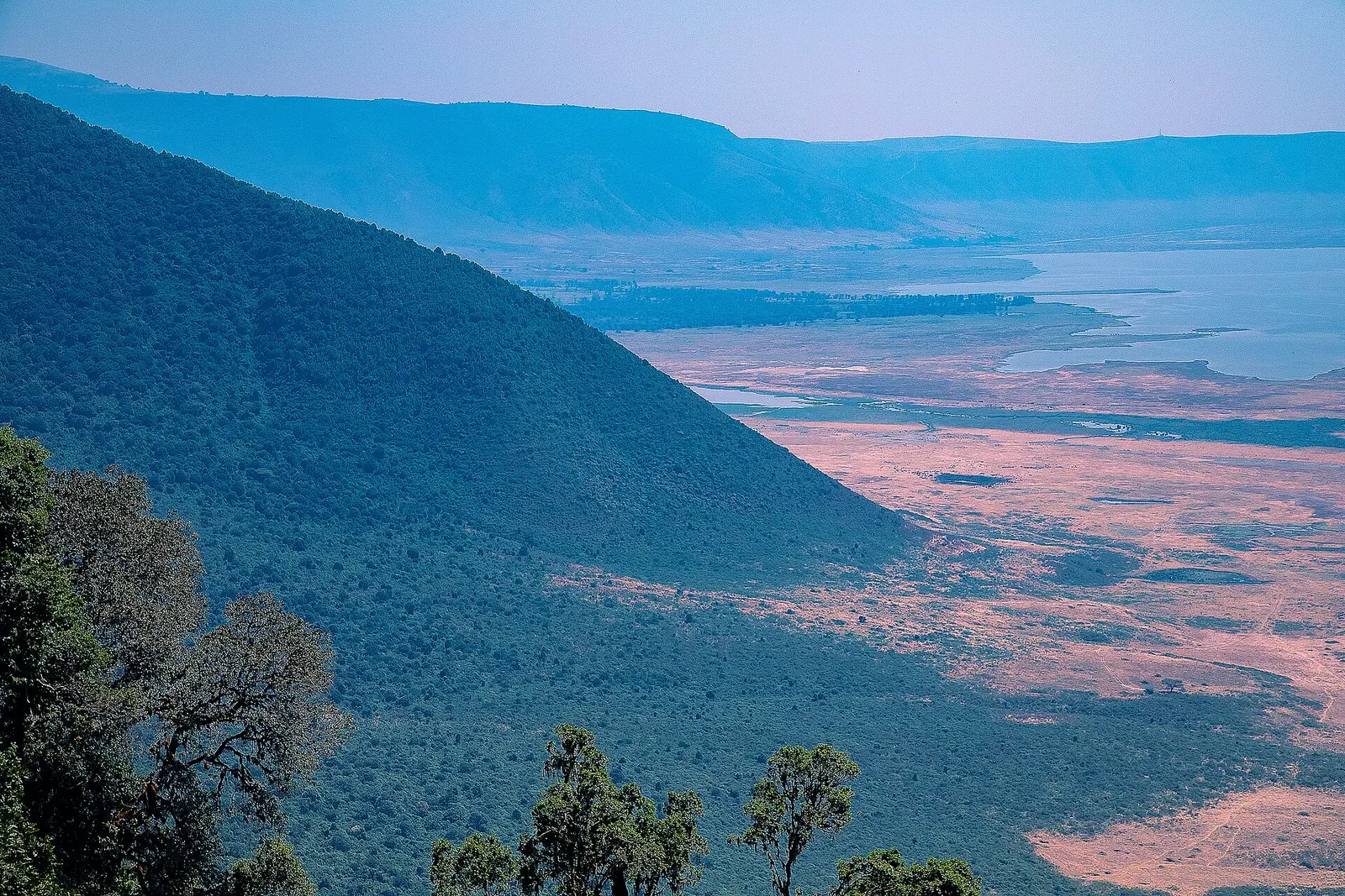 View into the Ngorongoro Crater from the rim